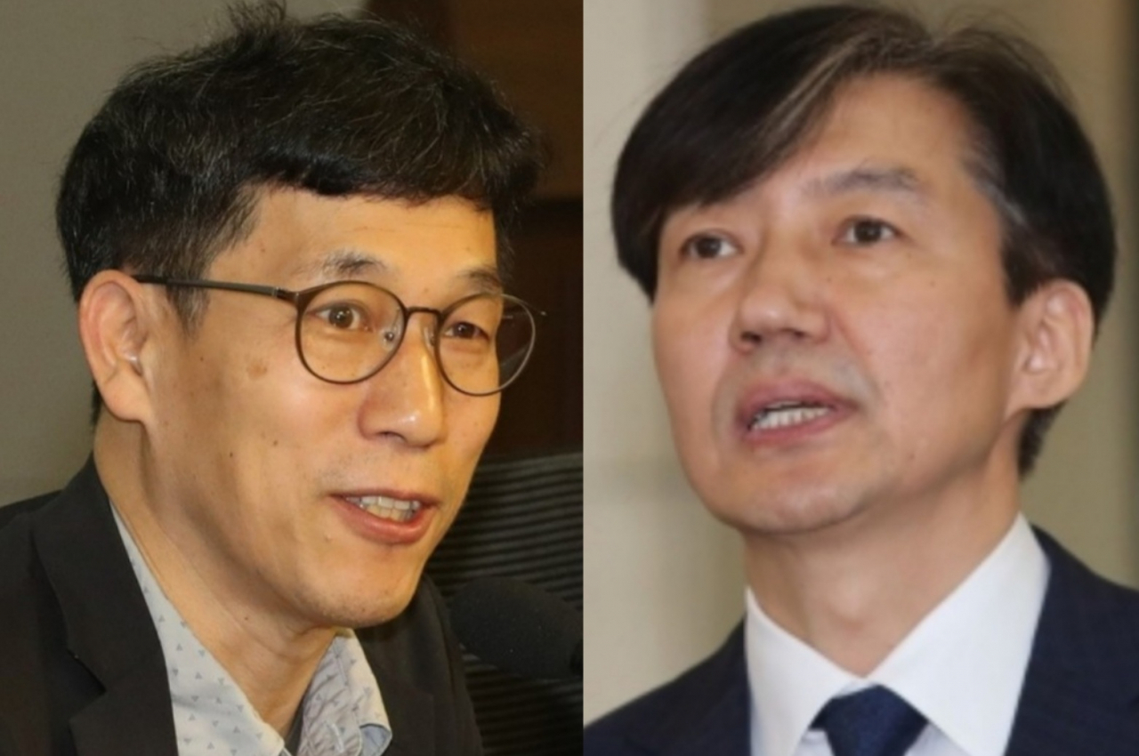진중권(왼쪽) 전 동양대 교수과 조국 전 법무부 장관 [연합]