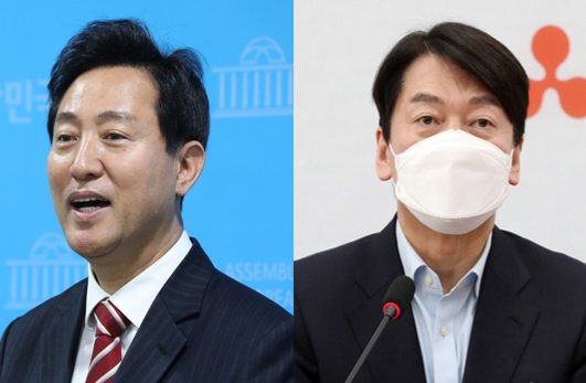 Oh Se-hoon (L) and Ahn Cheol-soo (R)(Yonhap)
