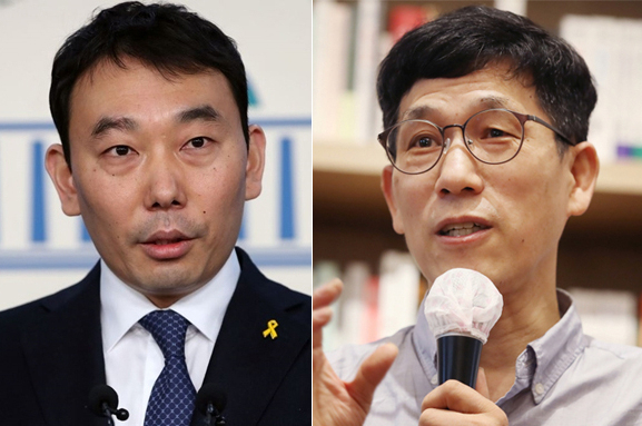 김용민 더불어민주당 의원(왼쪽), 진중권 전 동양대 교수. [연합]