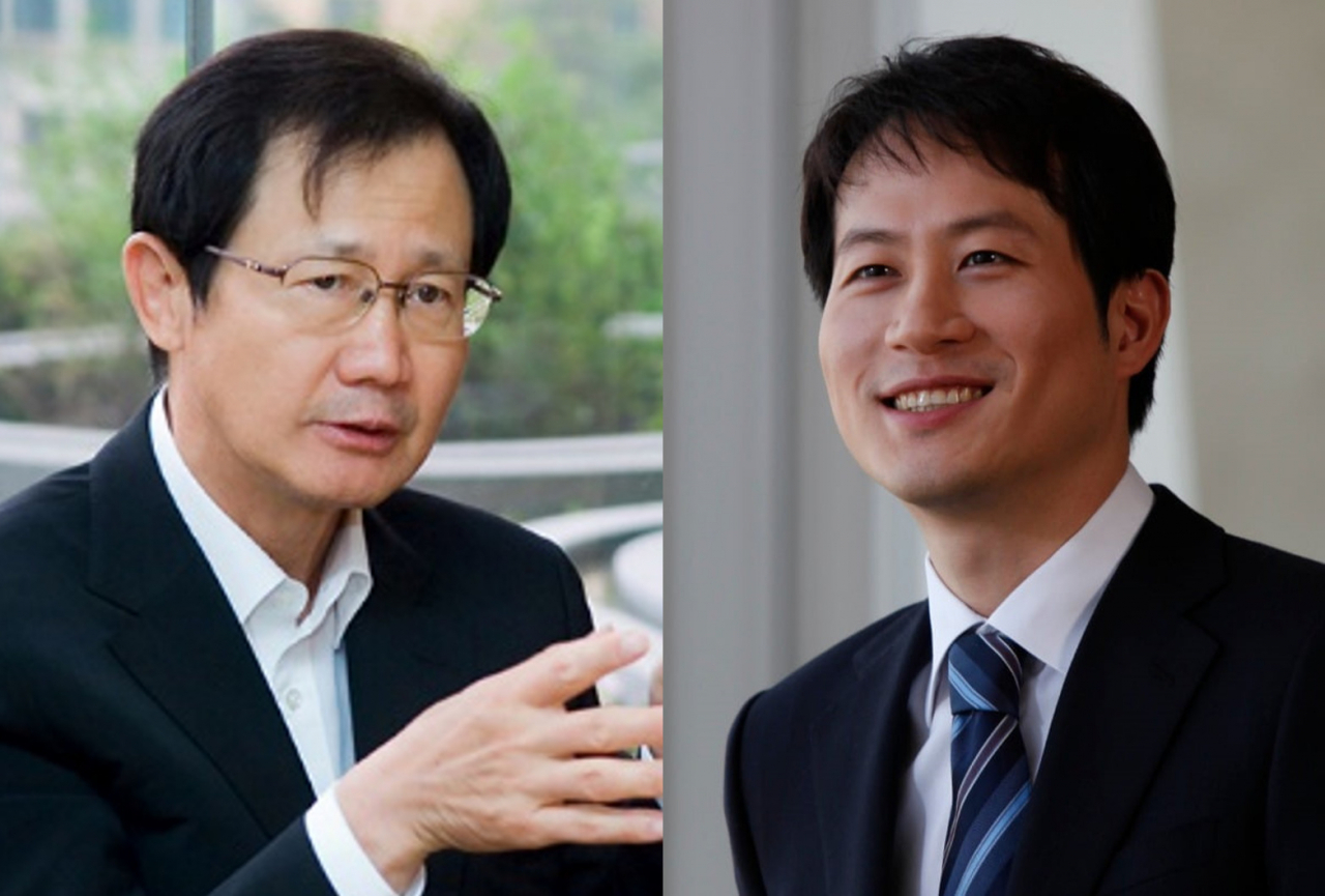 박찬구 금호석유화학 대표이사 회장(왼쪽)과 박철완 상무. [금호석유화학 제공]