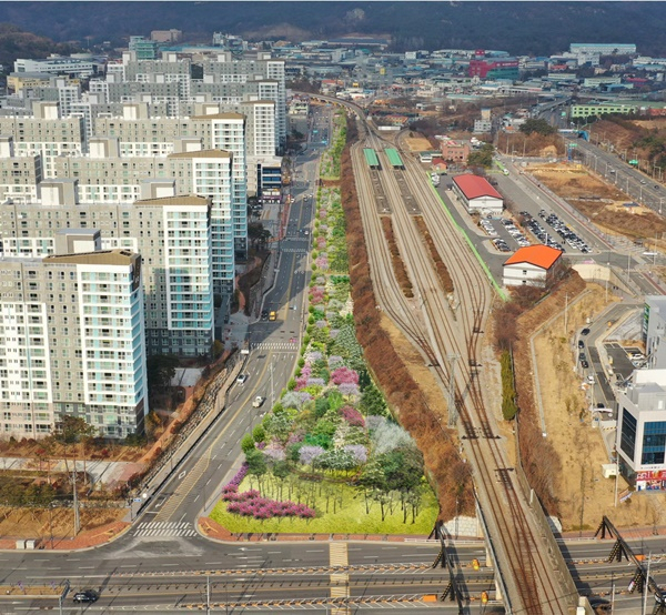광주 효천1지구 미세먼지 차단숲 조감도.