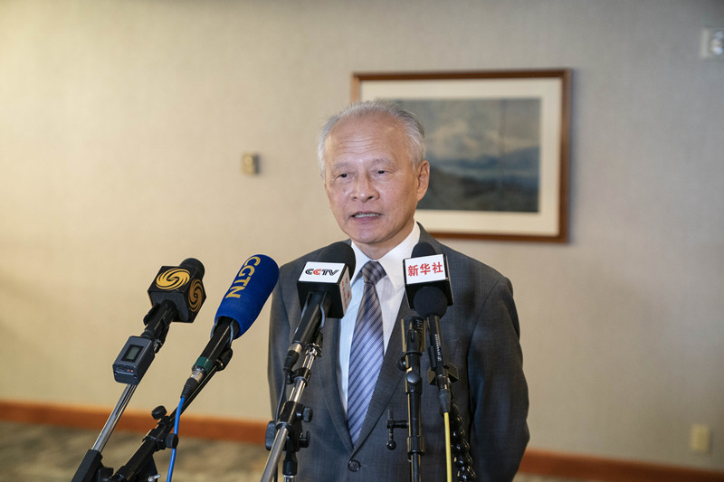 추이톈카이 주미 중국대사. [주미 중국대사관]