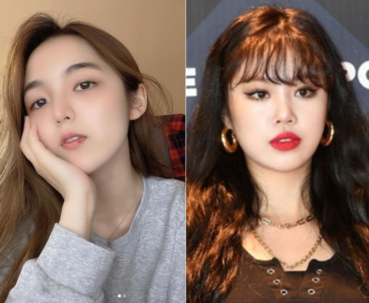 배우 서신애(왼쪽)와 학폭 의혹으로 활동을 중단한 걸그룹 (여자)아이들 멤버 수진. [서신애 인스타그램, 오센]