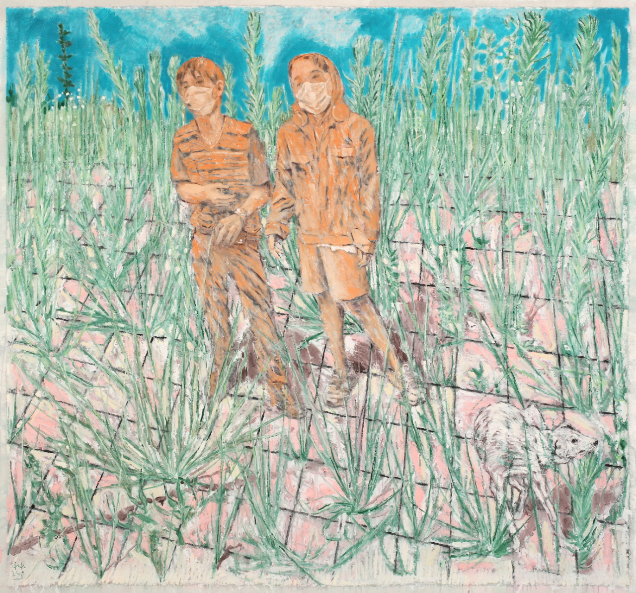 생.장,Black Ink, White Powder and Tempera on Korean Paper, 207X220cm, 2020[사진제공=사비나미술관]