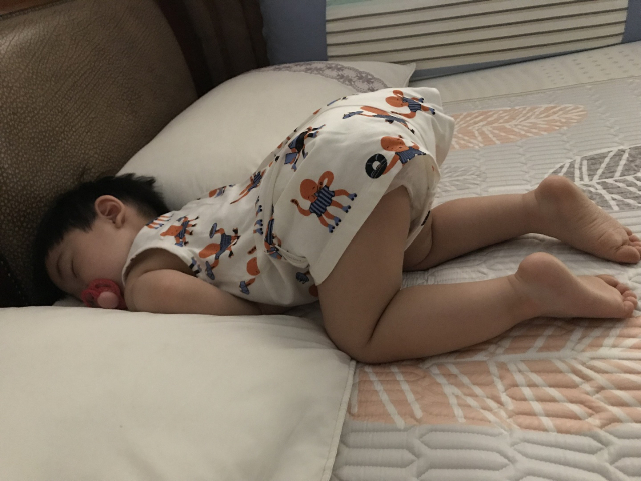 오전 에너지를 쏟고 배를 채운 후 꿀잠을 자는 J군(당시 12개월 정도로 추정)