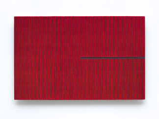 박서보 묘법 No.160523, Mixed media with Korean hanji paper on canvas,165 &times; 260 cm, 2016