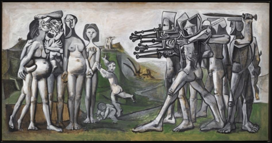 This image, provided by Vichae Art Museum on March 29, 2021, shows "Massacre in Korea" by Pable Picasso, which will be displayed in an exhibition in South Korea for the first time from May 1 to August 29. (Yonhap)