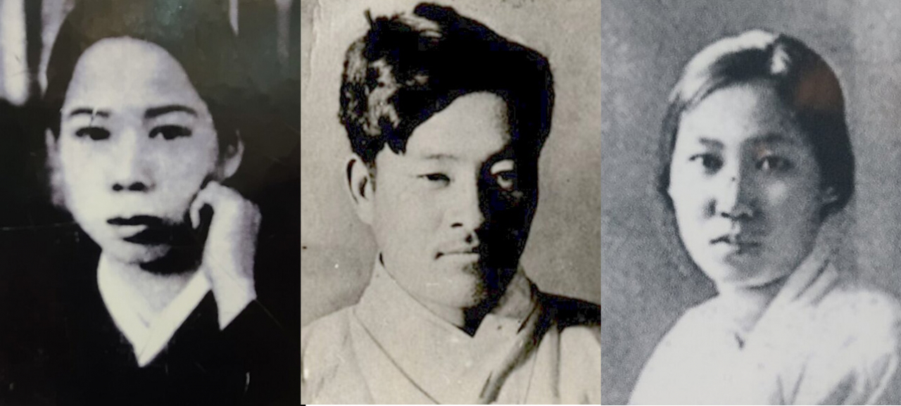 김유정의 짝사랑녀. 왼쪽부터 박록주, 김유정, 박봉자