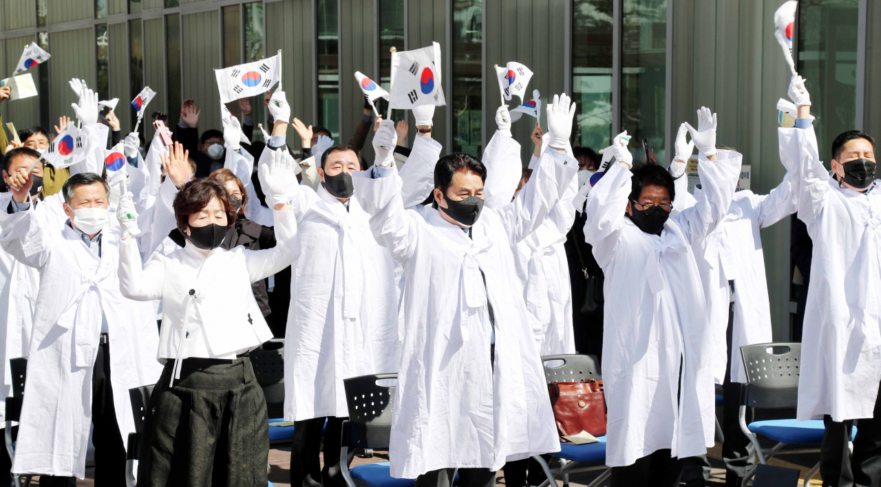 백군기 용인시장이 만세운동 기념식에 참석했다.[용인시 제공]