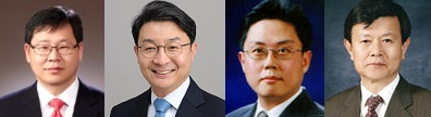안일환(좌) 경제수석, 이억원 기재부 1차관, 안도걸 2차관,김인걸 국사편찬위원장