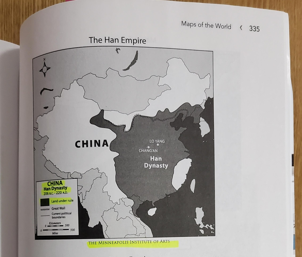 고구려를 한 왕조로 표시한 AP 교과서의 지도. [반크 제공]