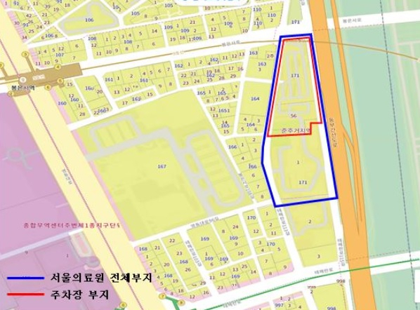 강남 서울의료원 부지 위치. [강남구 제공]