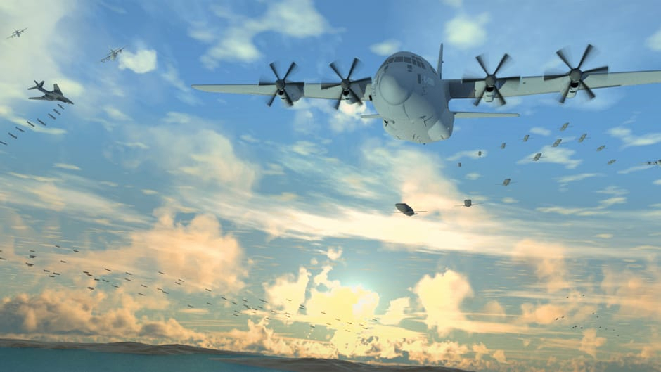 미 국방부 산하기관인 방위고등연구계획국(DARPA)이 개발 중인 ‘공중 항공모함(Flying Aircraft Carrier)’과 이에 활용되는 ‘그렘린(Gremlin)’이란 이름의 드론 개념도. [DARPA]