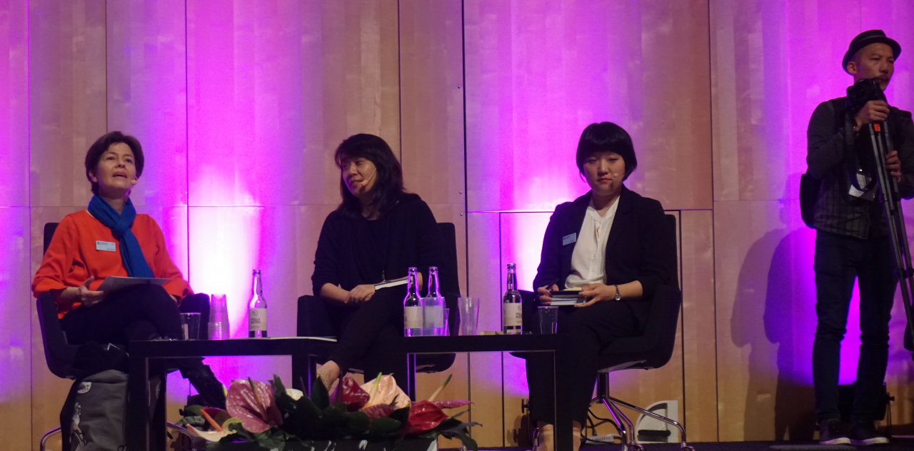 2019 스웨덴 예테보리 국제도서전 한강 작가 문학 세미나. 한국문학번역원 제공