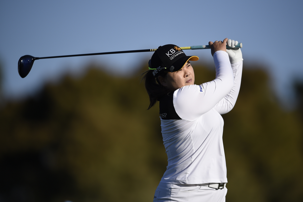 박인비가 3일(한국시간) 열린 LPGA투어 ANA 인스퍼레이션 2라운드 12번홀서 티샷을 하고 있다. [USA투데이]