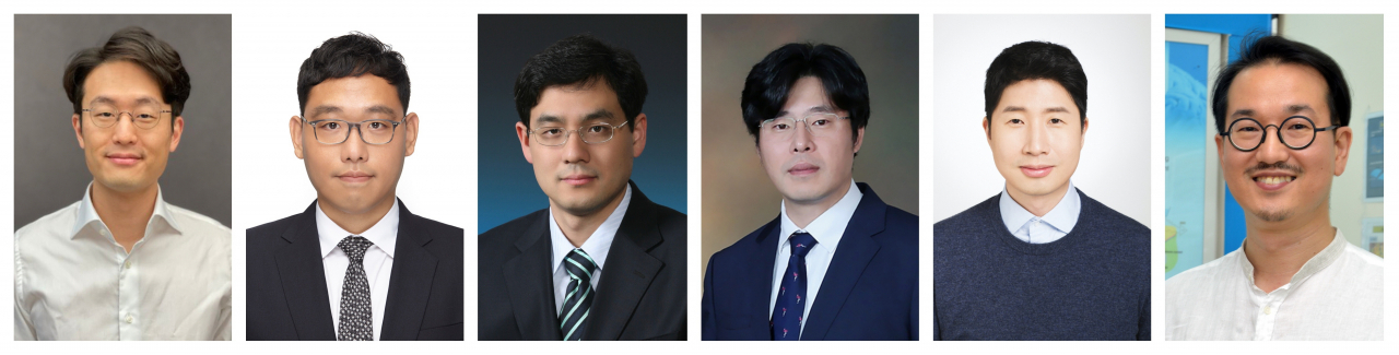 삼성전자의 2021년 상반기 ‘삼성미래기술육성사업’ 지원 과제에 선정된 교수진. 사진 왼쪽부터 서울대학교 류경석 교수, 포스텍 황승준 교수, 서강대학교 조규봉 교수,　디지스트 조창의 교수, 서울대학교 김건희 교수, 충북대학교 김기웅 교수. [삼성전자 제공]
