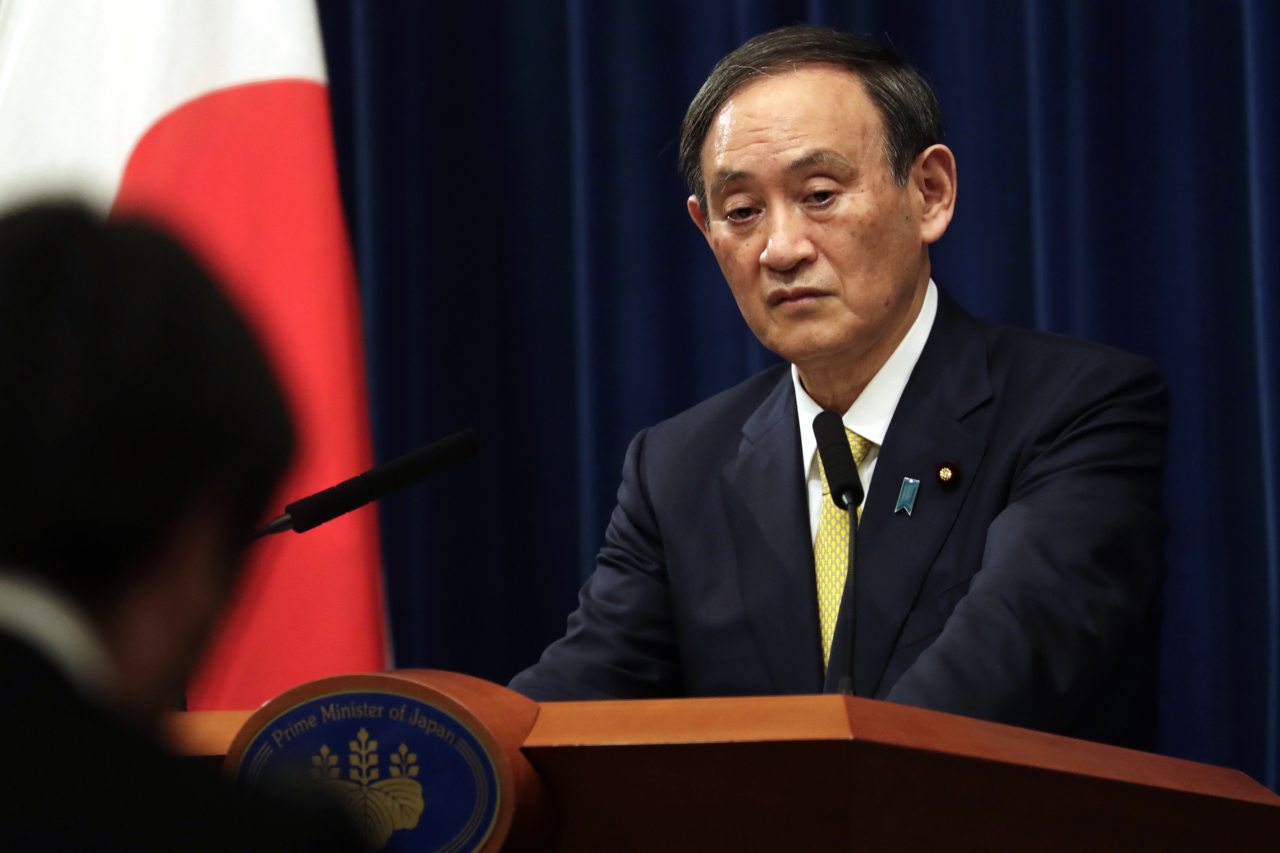 스가 요시히데 일본 총리.[AP]