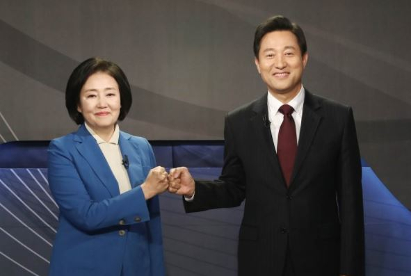 박영선 더불어민주당 서울시장 후보와 오세훈 국민의힘 서울시장 후보[연합]