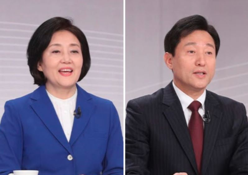 박영선 더불어민주당 서울시장 후보(왼쪽), 오세훈 국민의힘 서울시장 후보.[연합]
