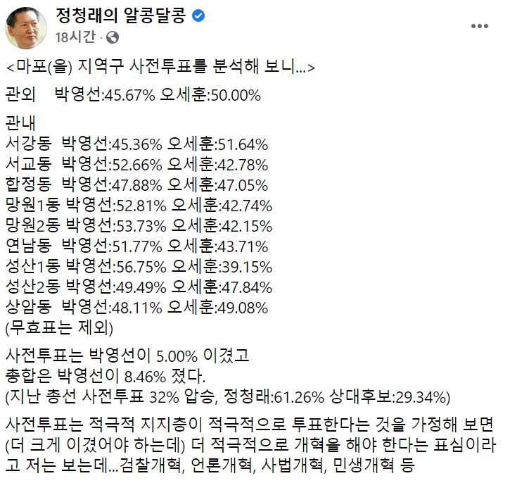 정청래 더불어민주당 의원 페이스북 일부 캡처.