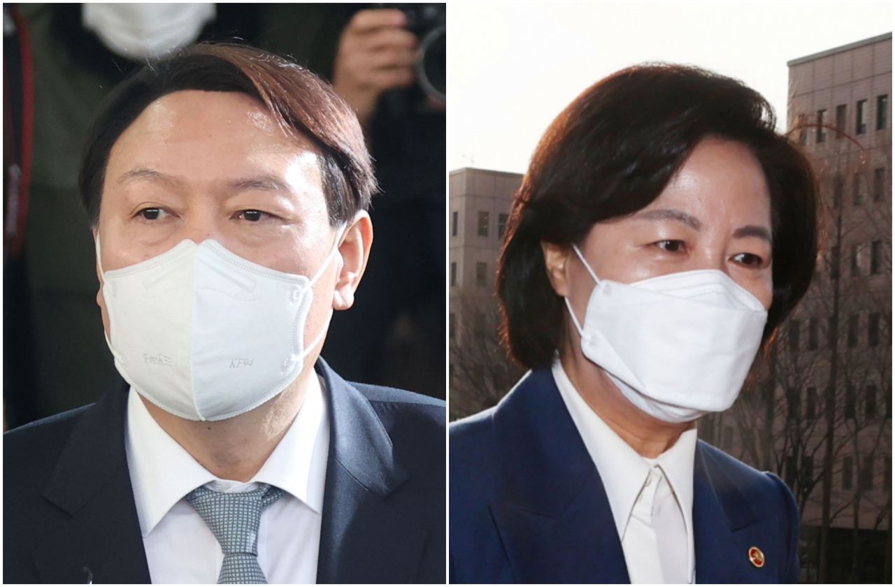 윤석열 전 검찰총장과 추미애 전 법무부 장관 [연합]