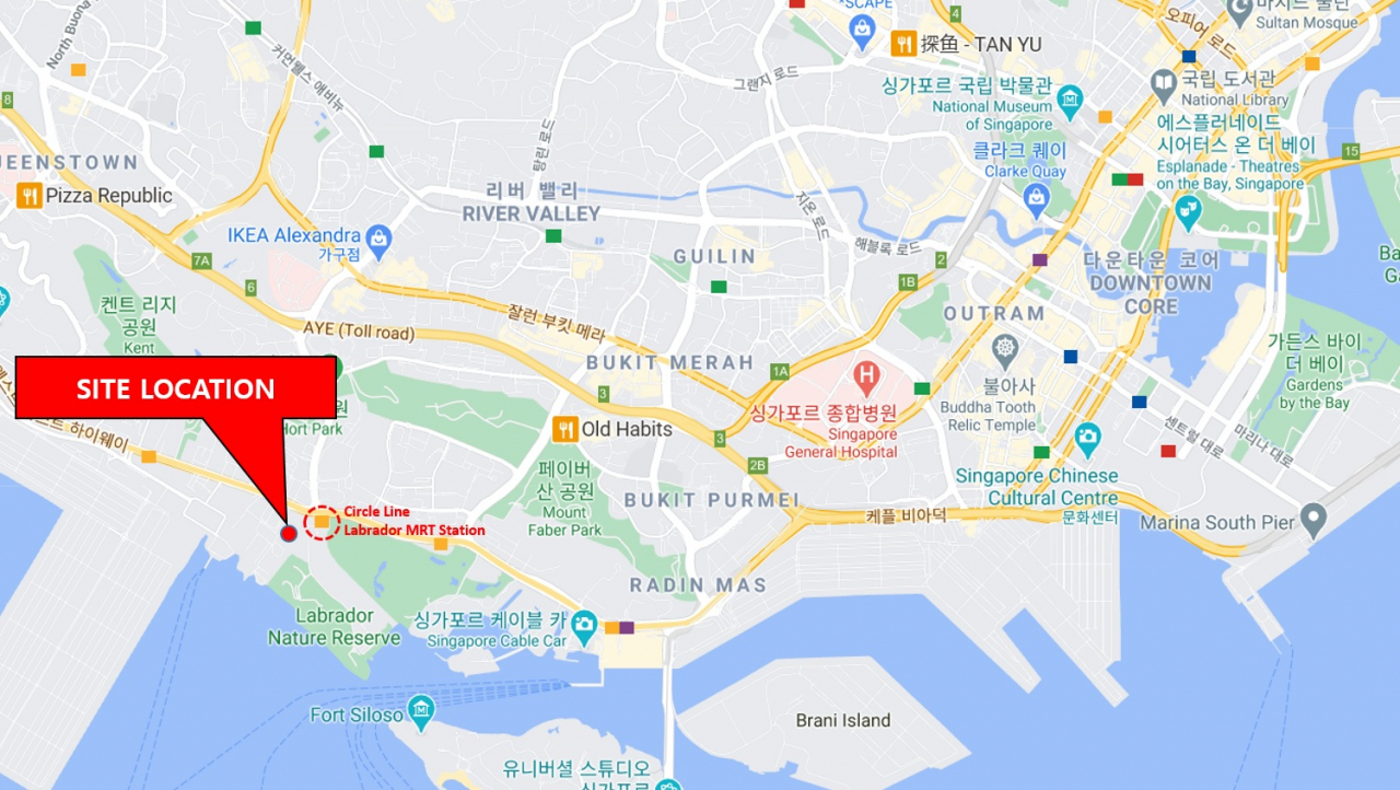 싱가포르 라브라도 공사 위치도[현대건설 제공]