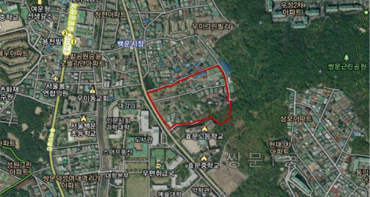 쌍문1동 덕성여대 인근 공공주택 복합사업 후보지 위치도 [국토교통부 제공]