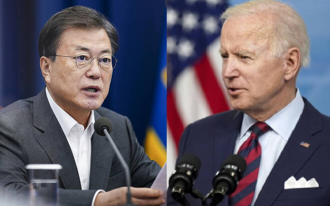 한미는 16일 문재인 대통령과 조 바이든 미국 대통령이 내달 하순 워싱턴DC에서 한미정상회담을 개최한다고 밝혔다. [헤럴드DB·EPA]