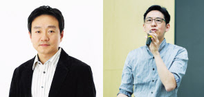 박상진(왼쪽) 네이버 최고재무책임자, 김준구(오른쪽) 네이버웹툰 대표. [네이버 제공]