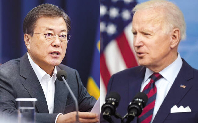 한미는 16일 문재인 대통령과 조 바이든 미국 대통령이 내달 하순 워싱턴DC에서 한미정상회담을 개최한다고 밝혔다. [헤럴드DB·EPA]