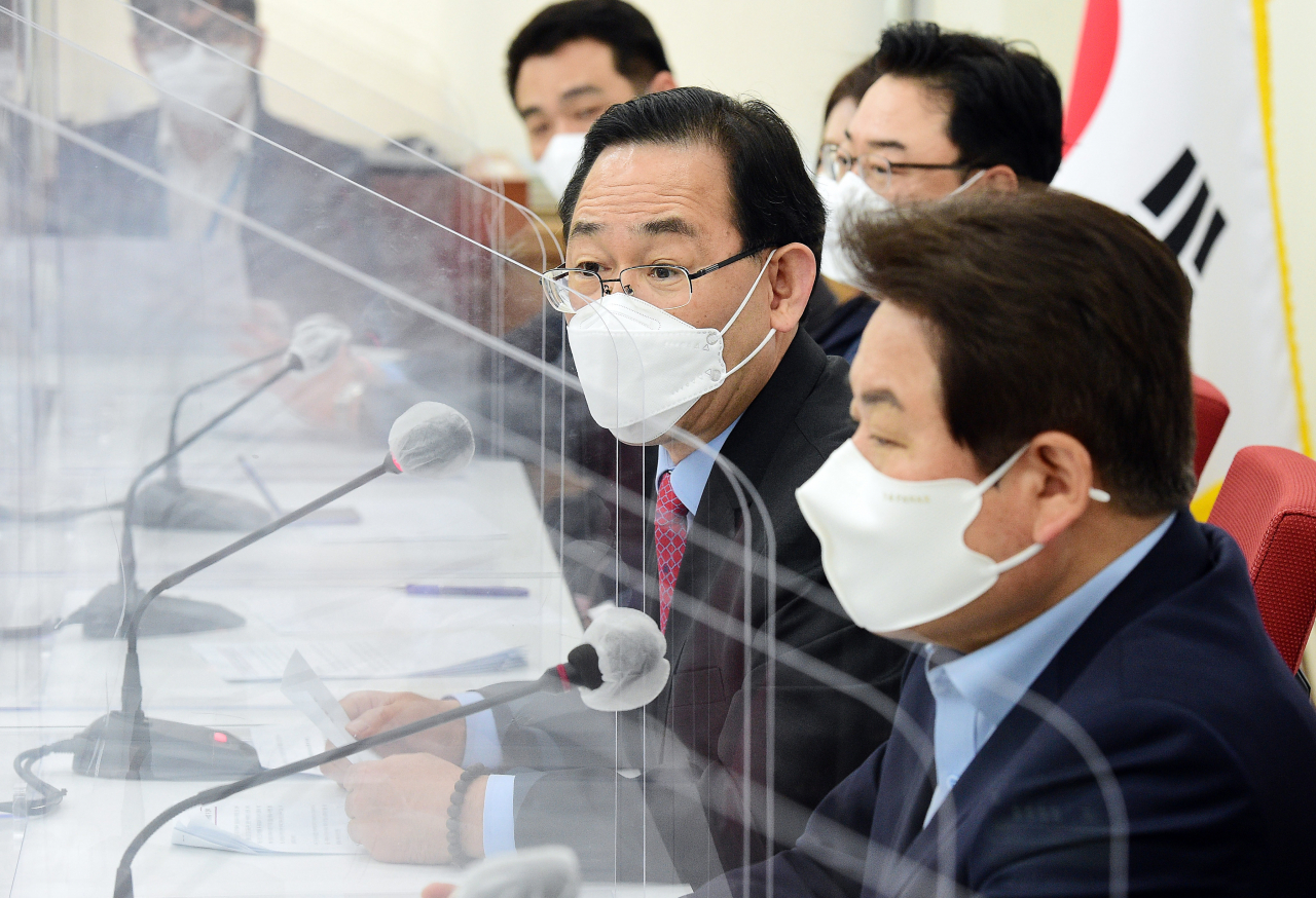 주호영 국민의힘 당 대표 권한대행 겸 원내대표가 28일 서울 여의도 국회에서 마무리 기자간담회를 하고 있다. [헤럴드경제=이상섭 기자]