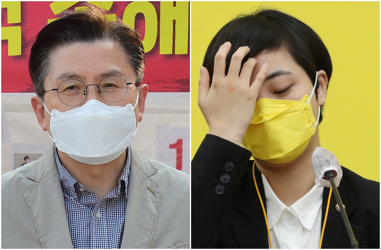 황교안 전 미래통합당 대표와 류호정 정의당 의원. [연합]