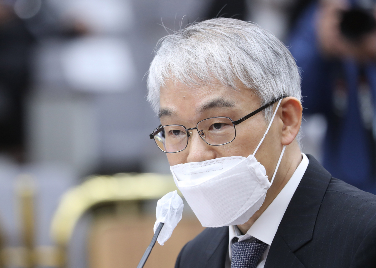 천대엽 대법관 후보자가 28일 서울 여의도 국회에서 열린 인사청문회에서 답변하고 있다. [연합뉴스]