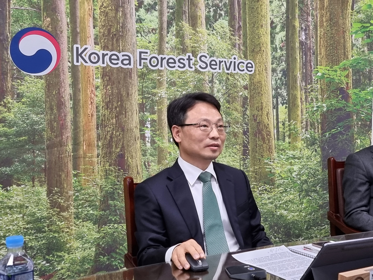 유엔산림포럼 고위급 행사에서 대표발언 중인 산림청 박은식 국제산림협력관
