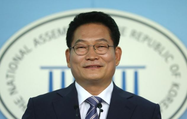 더불어민주당 송영길 신임 당 대표 모습[연합]