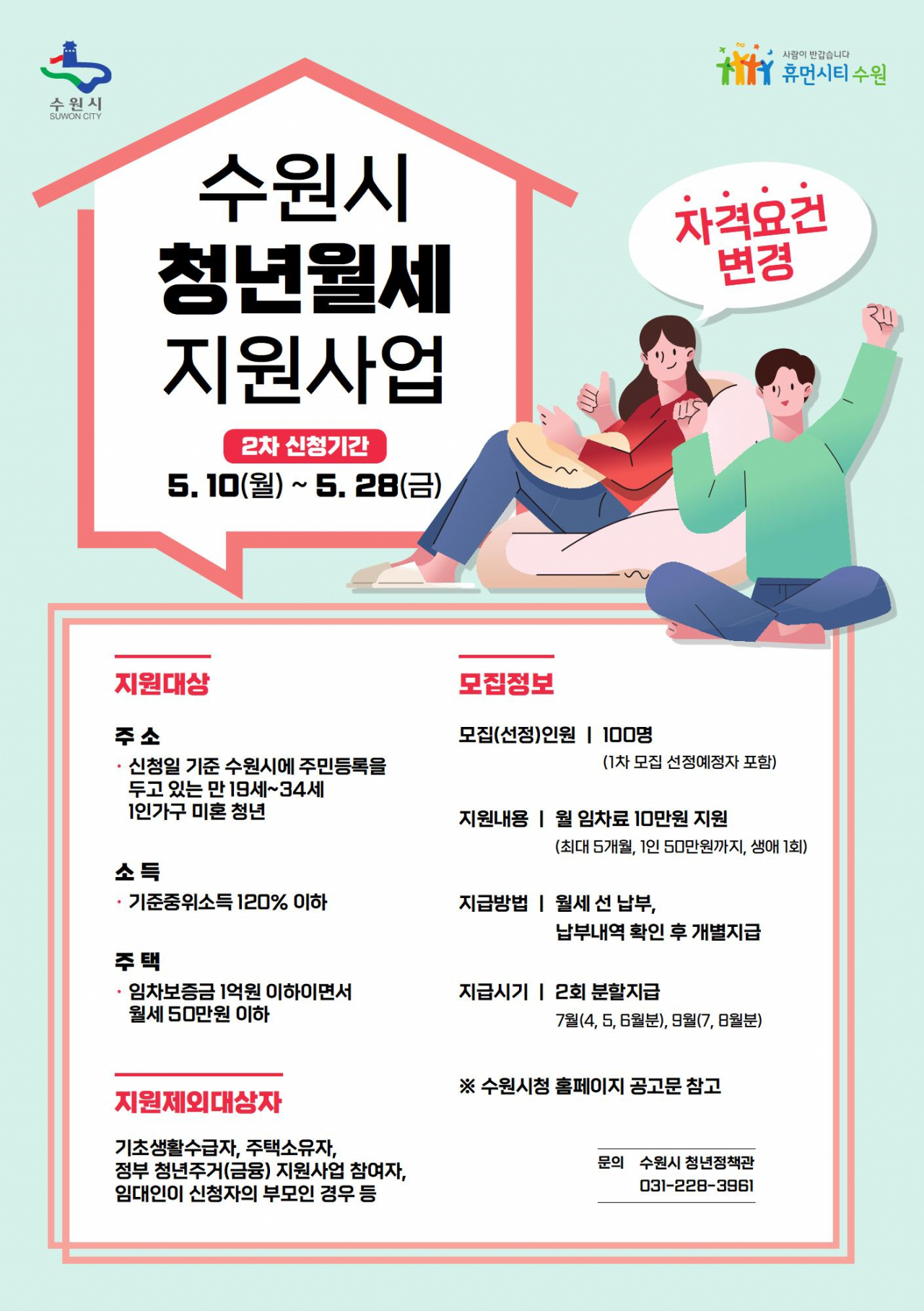 수원시 청년 월세 지원사업