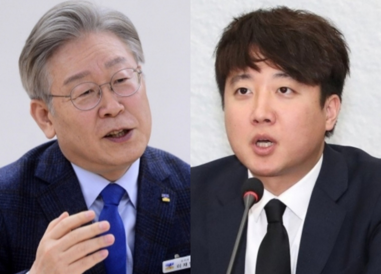 이재명(왼쪽) 경기도지사와 이준석 미래통합당(현 국민의 힘) 전 최고위원 [헤경DB·연합]