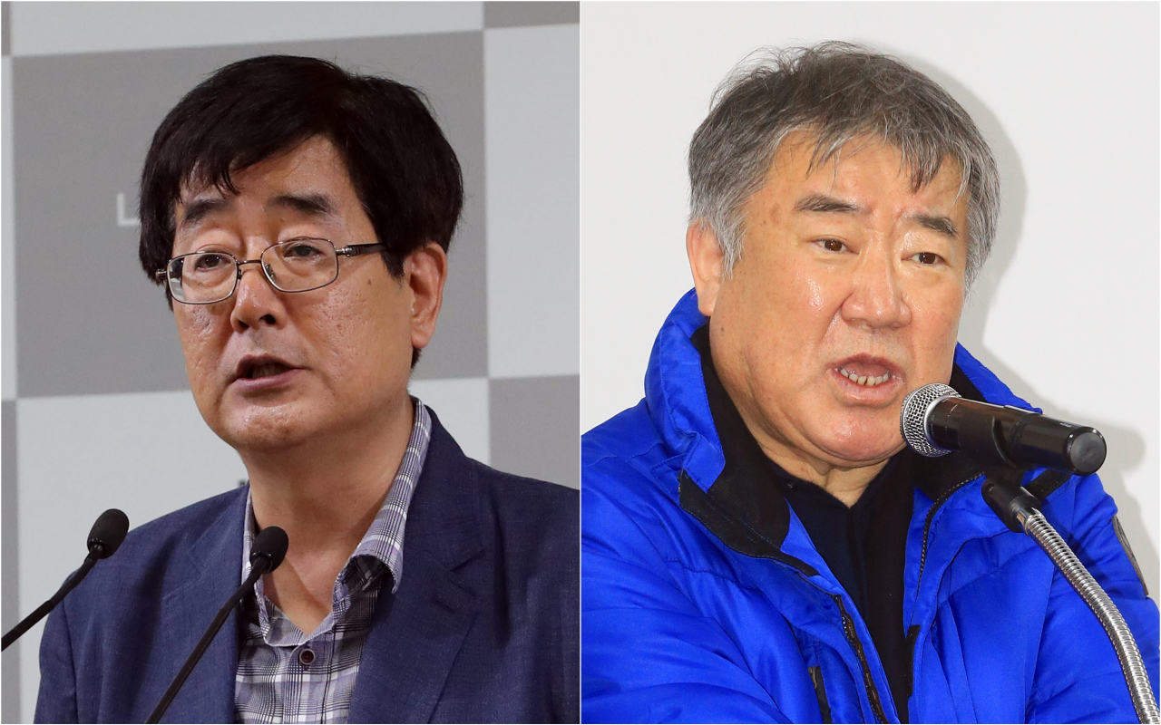 전효관 청와대 문화비서관(왼쪽)과 김우남 한국마사회장(오른쪽). [연합]