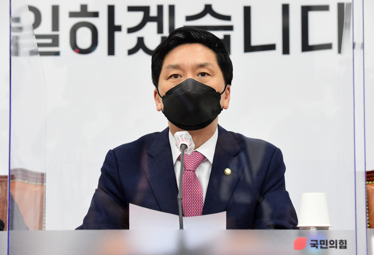 김기현 국민의힘 당 대표 권한대행 겸 원내대표가 10일 오전 서울 여의도 국회에서 열린 비상대책위원회의에서 발언하고 있다.[헤럴드경제=이상섭 기자]