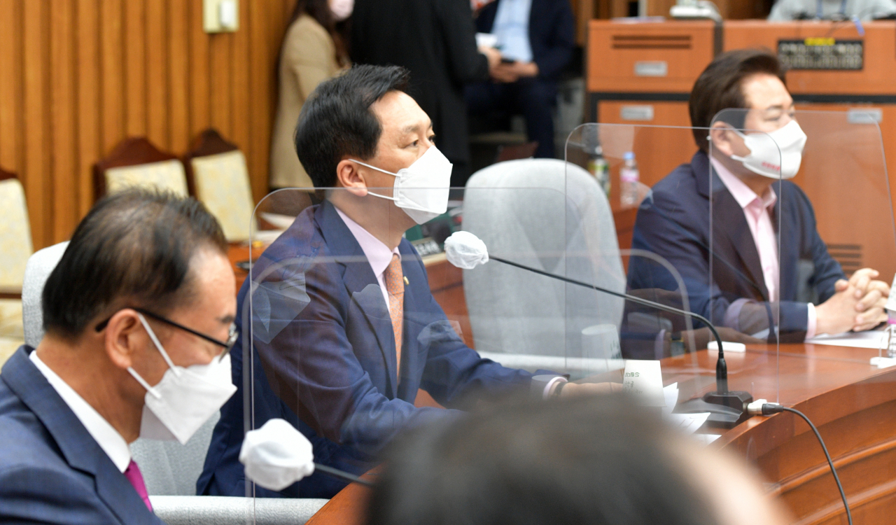 김기현 국민의힘 당 대표 권한대행 겸 원내대표가 11일 오전 국회에서 열린 원내대책회의에서 발언하고 있다. [헤럴드경제=이상섭 기자]