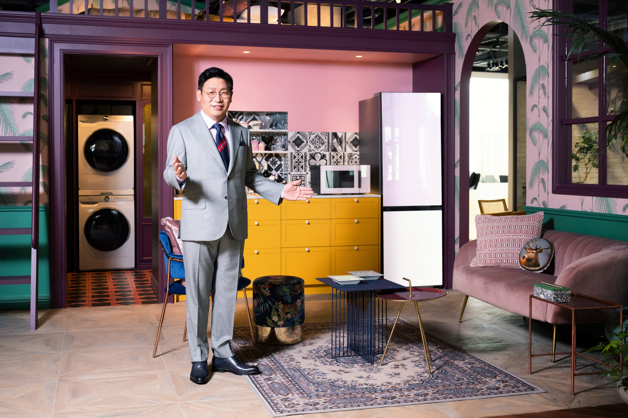 삼성전자 생활가전사업부장 이재승 사장이 11일 온라인으로 진행된 '삼성 비스포크 홈 2021' 행사에서 인사말을 하고 있다. [삼성전자 제공]