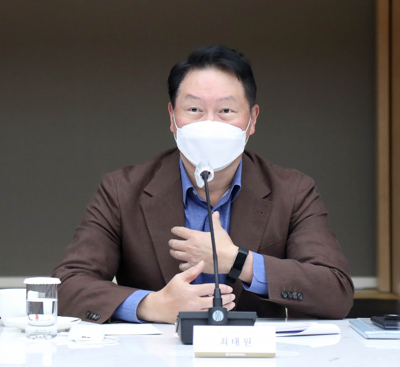 최태원 대한상의 회장(SK그룹 회장)이 지난 12일 오후 대한상공회의소에서 열린 서울상의 회장단 회의에서 인사말을 하고 있다. [대한상의 제공]