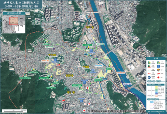 부산시 도시침수 재해정보지도