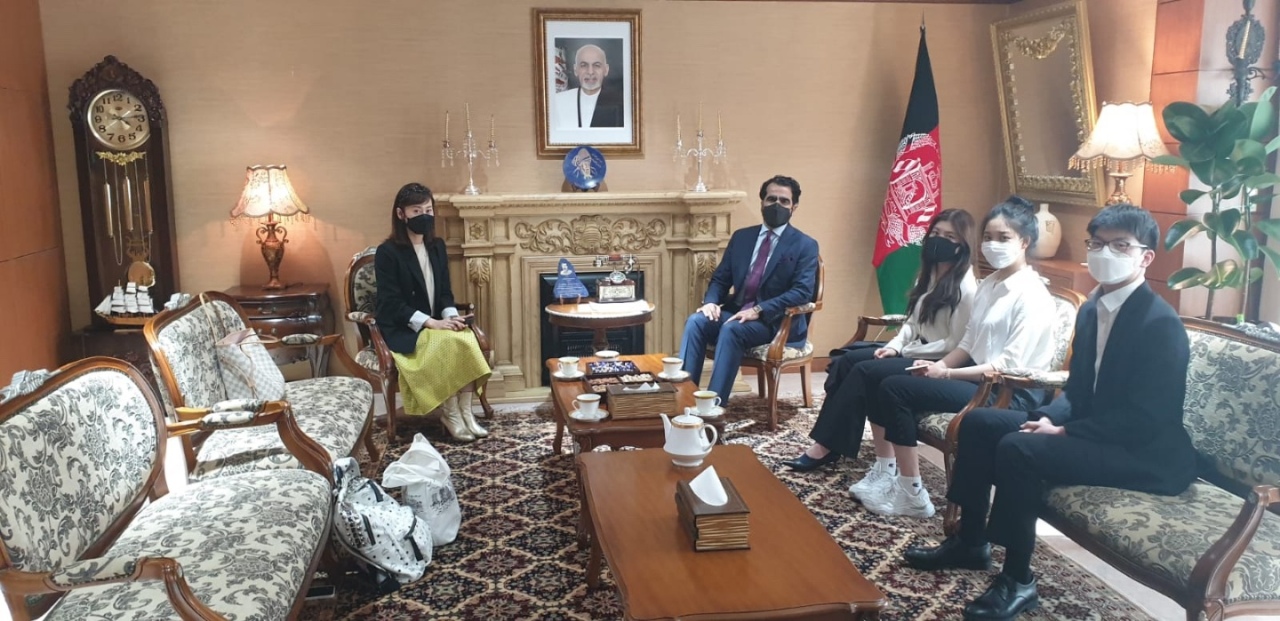 A donation ceremony at the Embassy of Afghanistan in South Korea on April 20. (Global Together)
