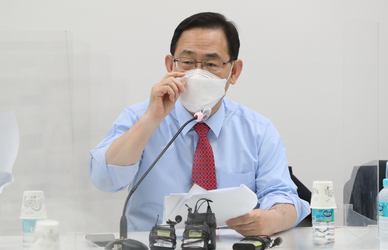 주호영 국민의힘 전 원내대표가 13일 서울 마포구 마포포럼에서 열린 '더좋은세상속으로' 정례 세미나에 참석해 발언하고 있다. [연합]
