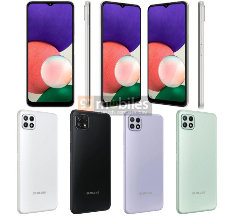 갤럭시A22 5G 모델 예상이미지 [출처: 91모바일(91mobiles)]