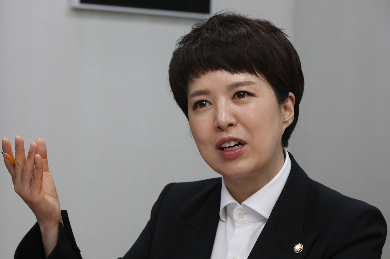 국민의힘 당대표 경선 출마를 선언한 김은혜 의원. [연합]