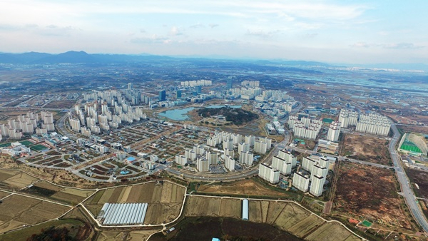 한전 본사가 들어선 나주빛가람혁신도시 전경.
