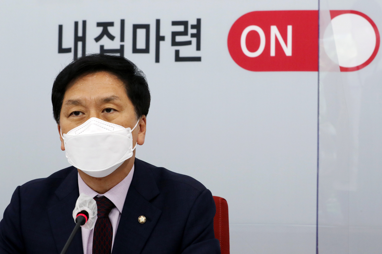김기현 국민의힘 당 대표 권한대행 겸 원내대표가 24일 국회에서 부동산정책 발표 기자회견을 하고 있다. [헤럴드경제=이상섭 기자]