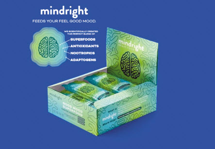 스트레스 해소와 기분전환 기능을 강조한 미국 ‘마인드라이트 스낵’(Mindright Snack) [홈페이지 캡처]